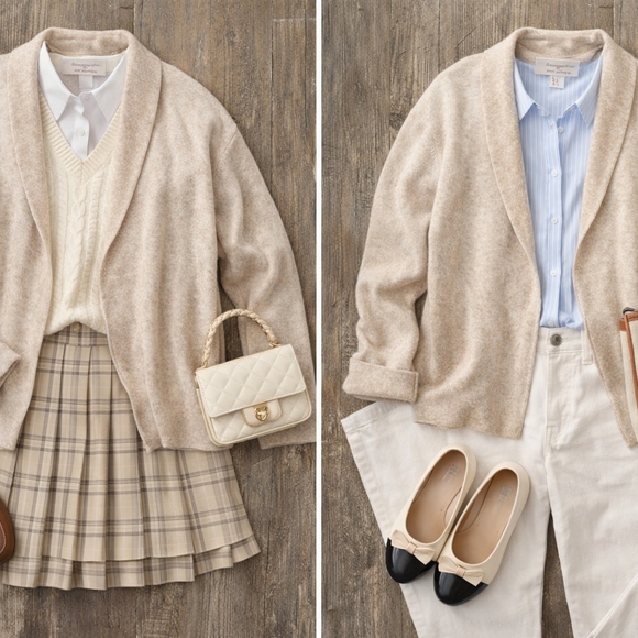 Benedetta B Sweaters - Benedetta B. Merino Wool Cashmere Blend Open Cardigan – Size Large